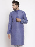 Jompers Men Blue Embroidered Kurta Only