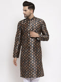 Jompers Men Black Printed Kurta Only