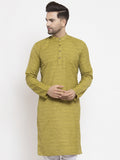 Jompers Men Green Self Design Kurta Only