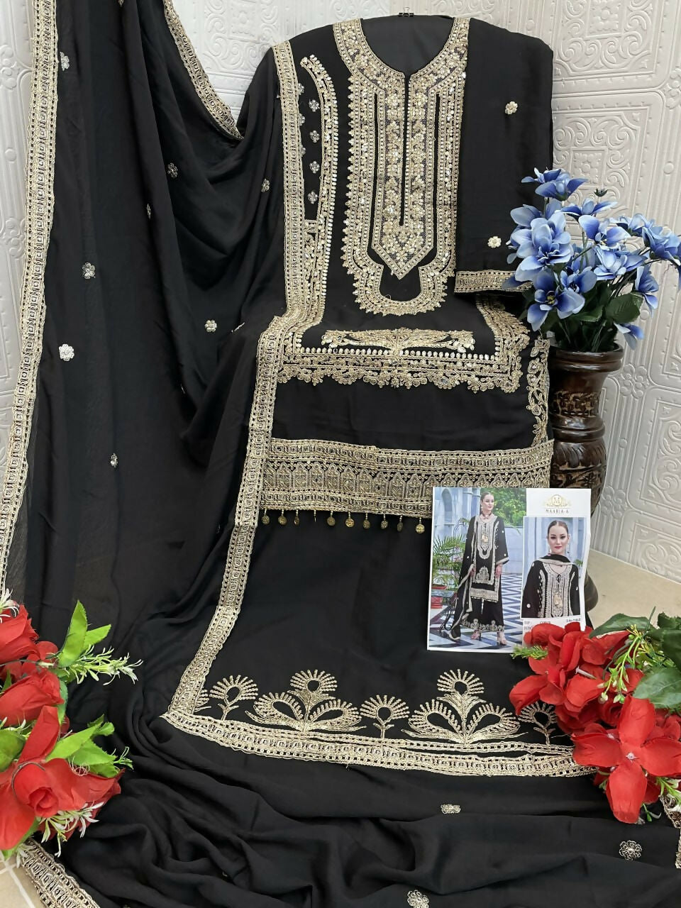 Vastranavya Heavy Chinon With Embroidery Coding Sequence with Real Mirror Work Pakistani Suits