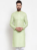 Jompers Men's Green Self-design Kurta Only