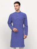 Jompers Men Royal-Blue Chikankari Kurta Only