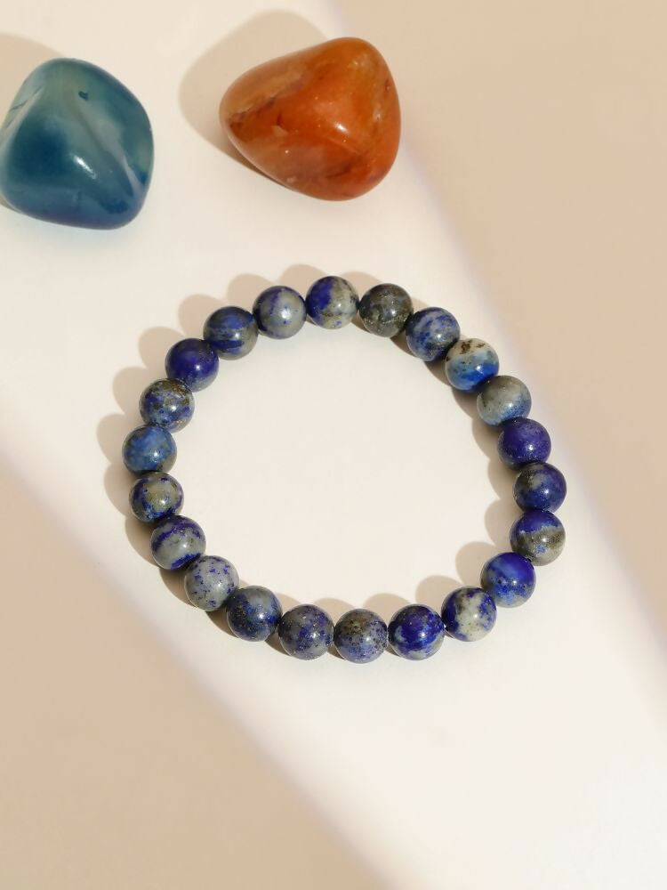 Lapis Lazuli Blue Tined Crystal Beads Bracelet - Ruby Raang
