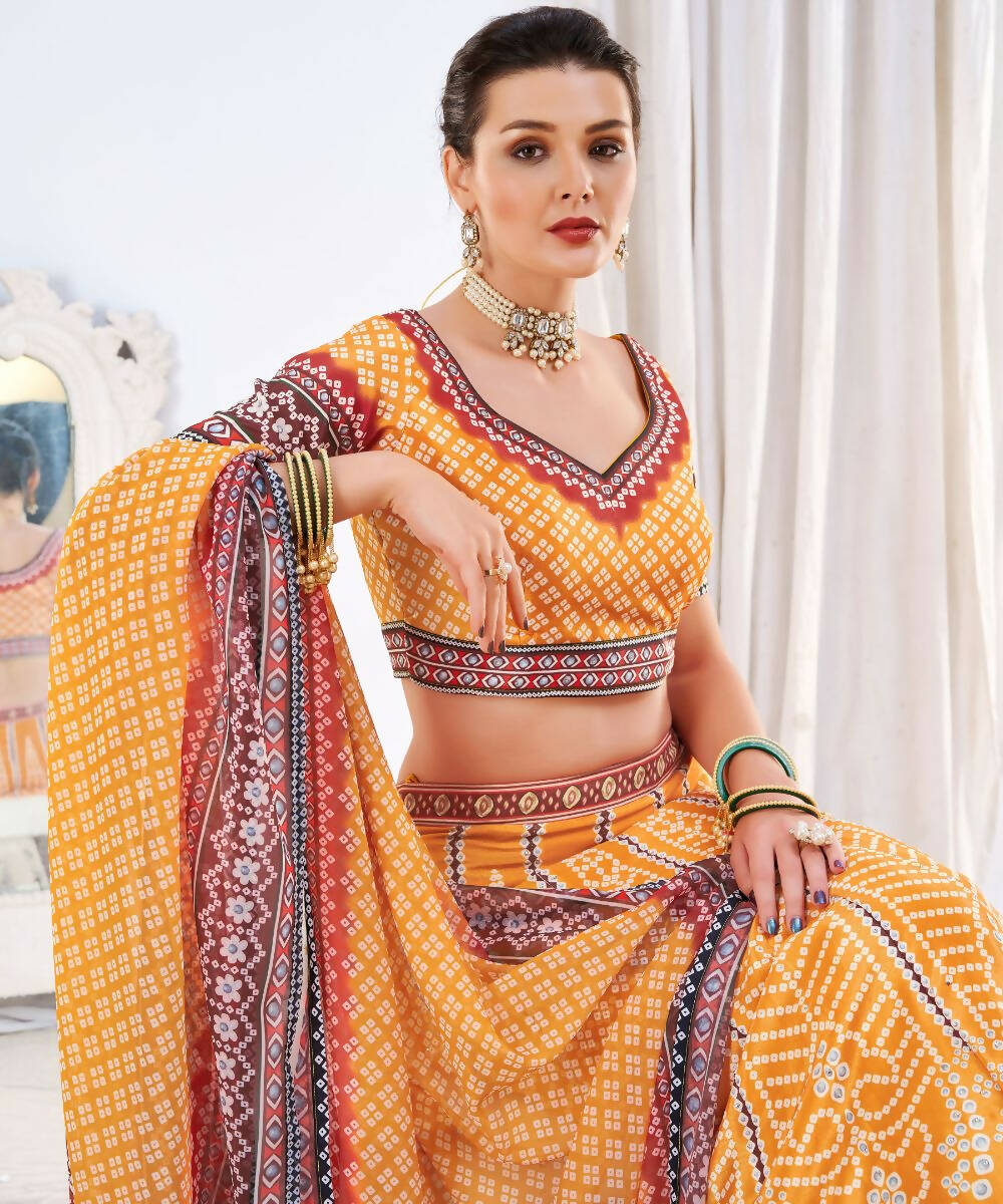 Wedding Designer Yellow Chinon Lehengha Choli - Anbazaar