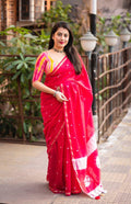 Rani Chanderi Cotton Block Print Saree with Unstitched Blouse - Hiral Fashion
