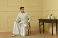 Off White Embroidered Sherwani by Hilo Design