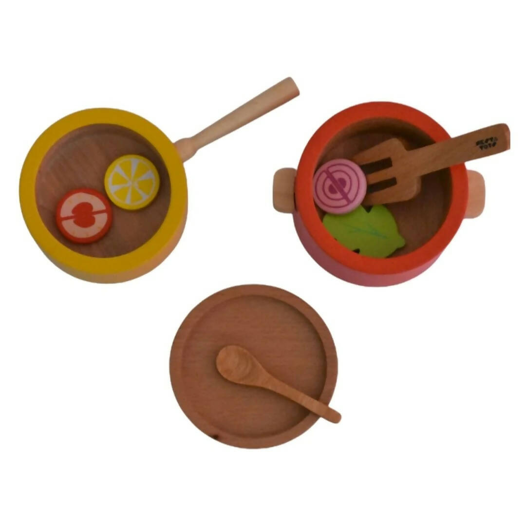 Nesta Toys Wooden Gas Stove and Cooking Set For Kids