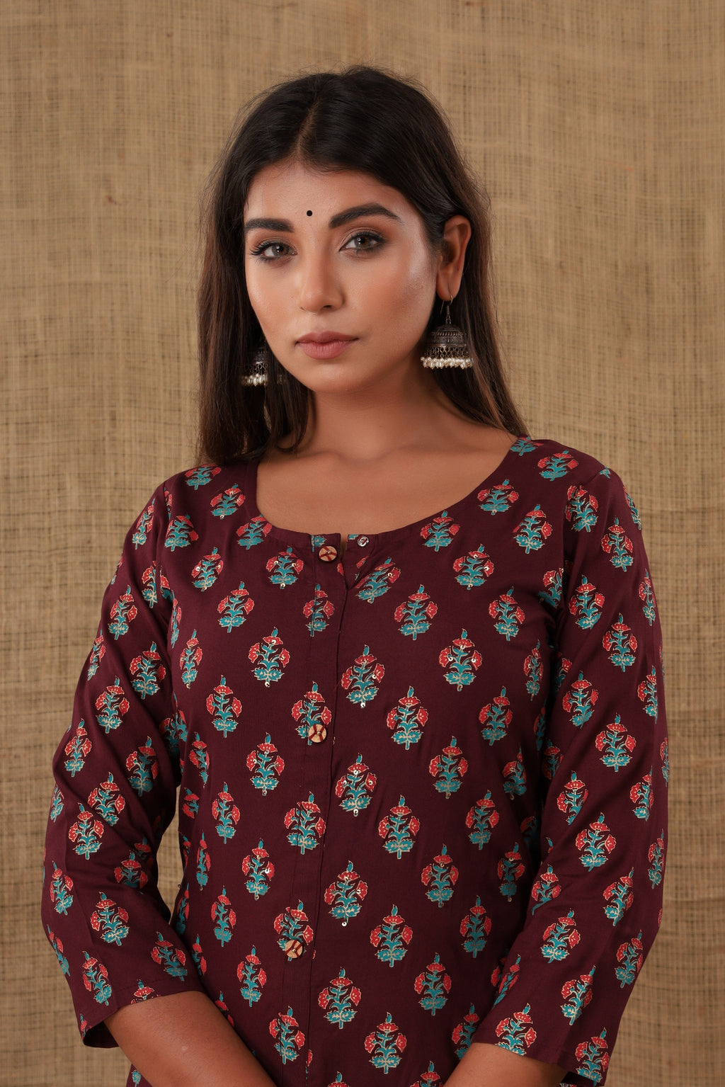 Kaajh Women's Purple Floral Print Kurta