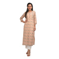 Kaajh Women's Beige Printed Casual kurta