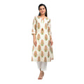 Kaajh Women's Off White Booti Print kurta