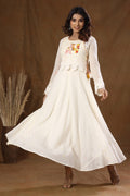 Kaajh Off White Thread Embroidery Kurta For Women