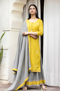Kaajh Women's Lemon Grey Print Suit Set