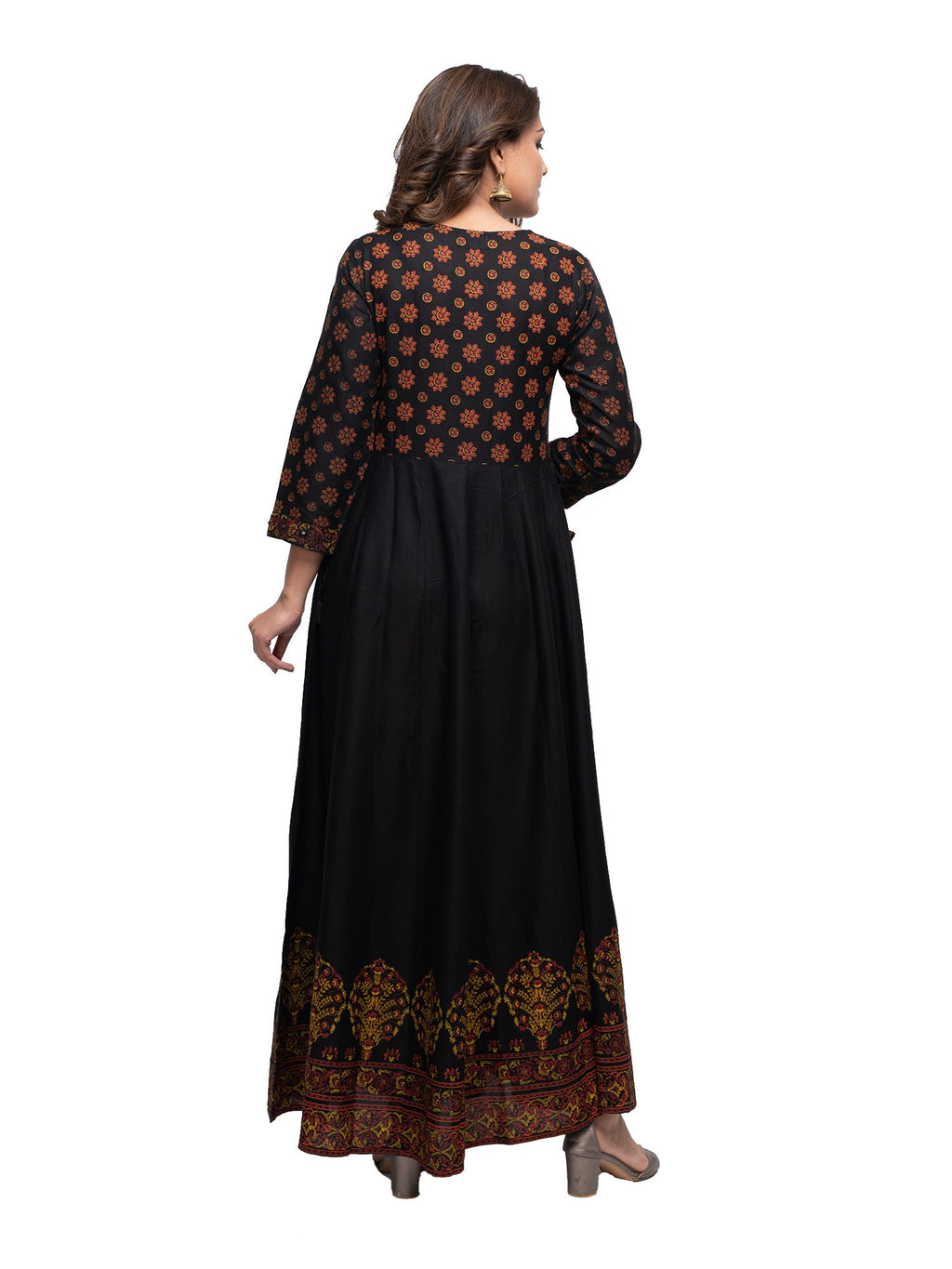 Kaajh Women's Black Mirror Embellishment Ethnic Kurta