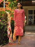 Kaajh Pink Floral Print Suit Set For Women