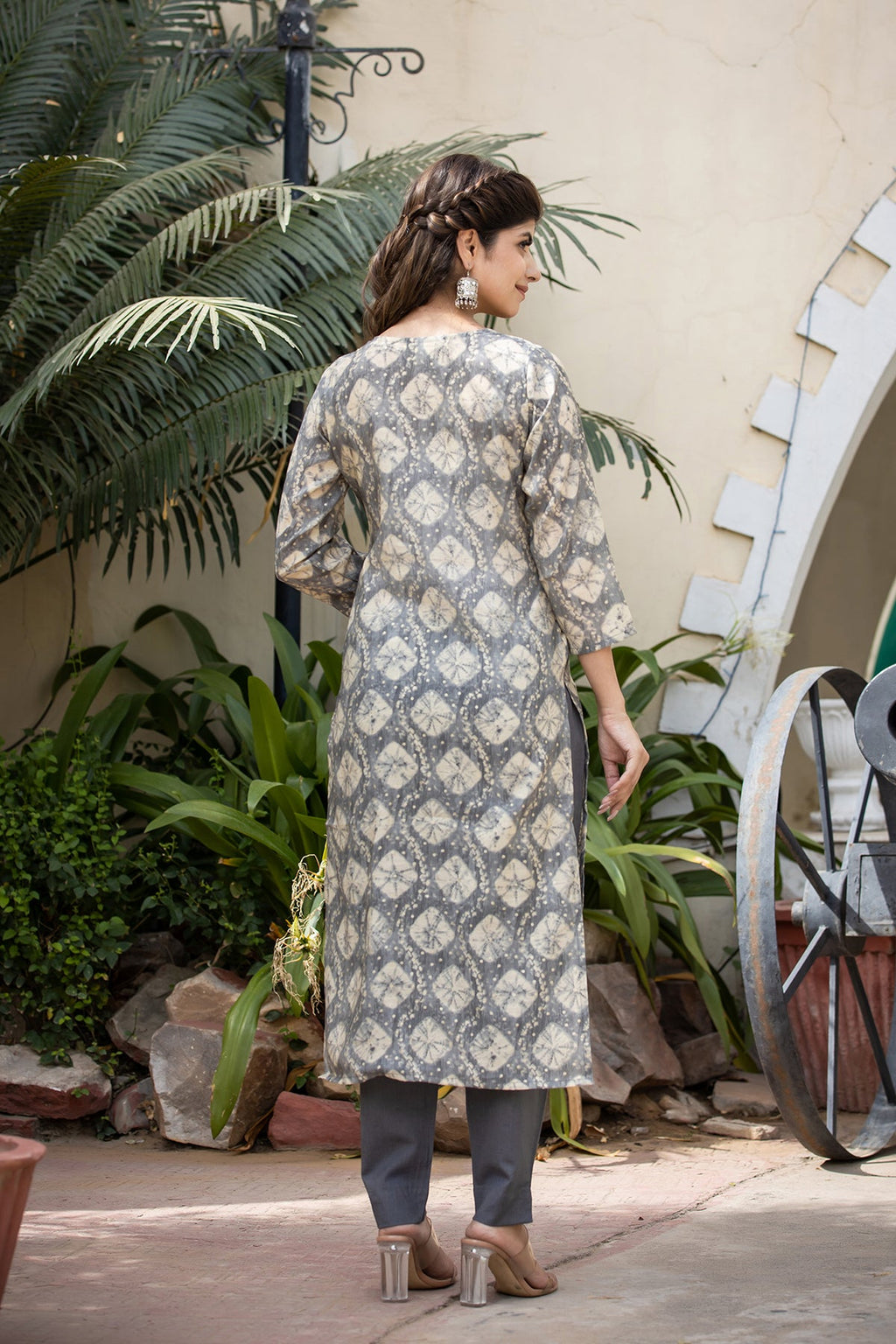 Kaajh Women's Grey Modal Silk Embroidered Suit Set