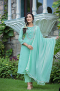 Kaajh Women's Green Modal Silk Suit Set