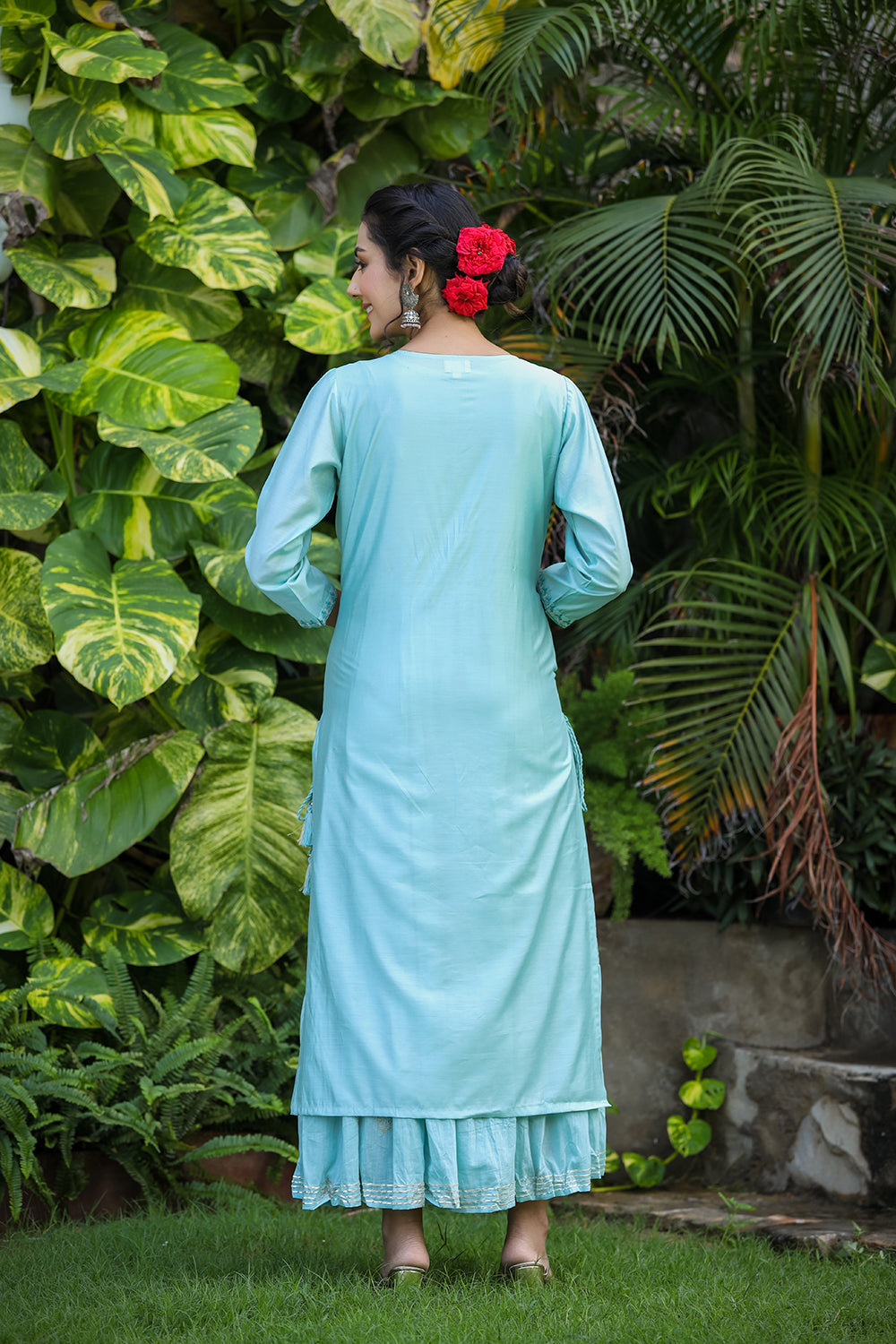 Kaajh Women's Sea Green Modal Silk Suit Set