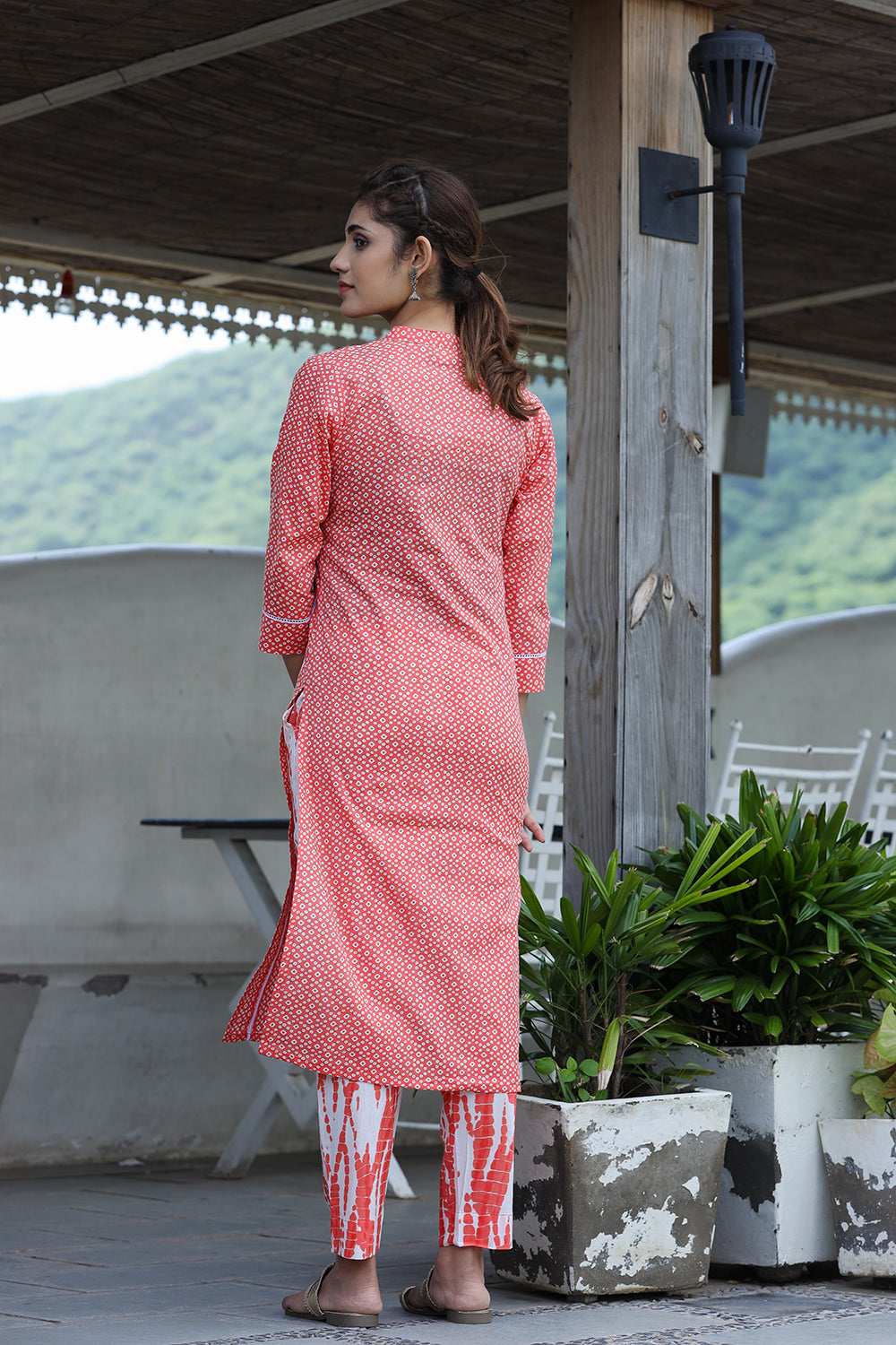 Kaajh Women's Pink Printed Cotton suit set