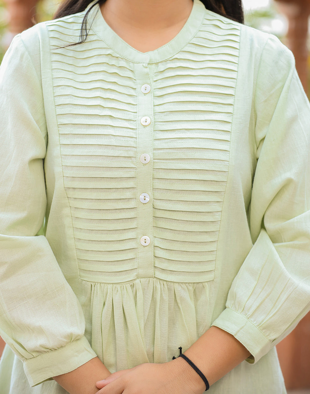 Kaajh Women's Pastel Green Cotton Tunic Top
