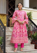 Kaajh Women's Pink Floral Print Cotton Kurta Set