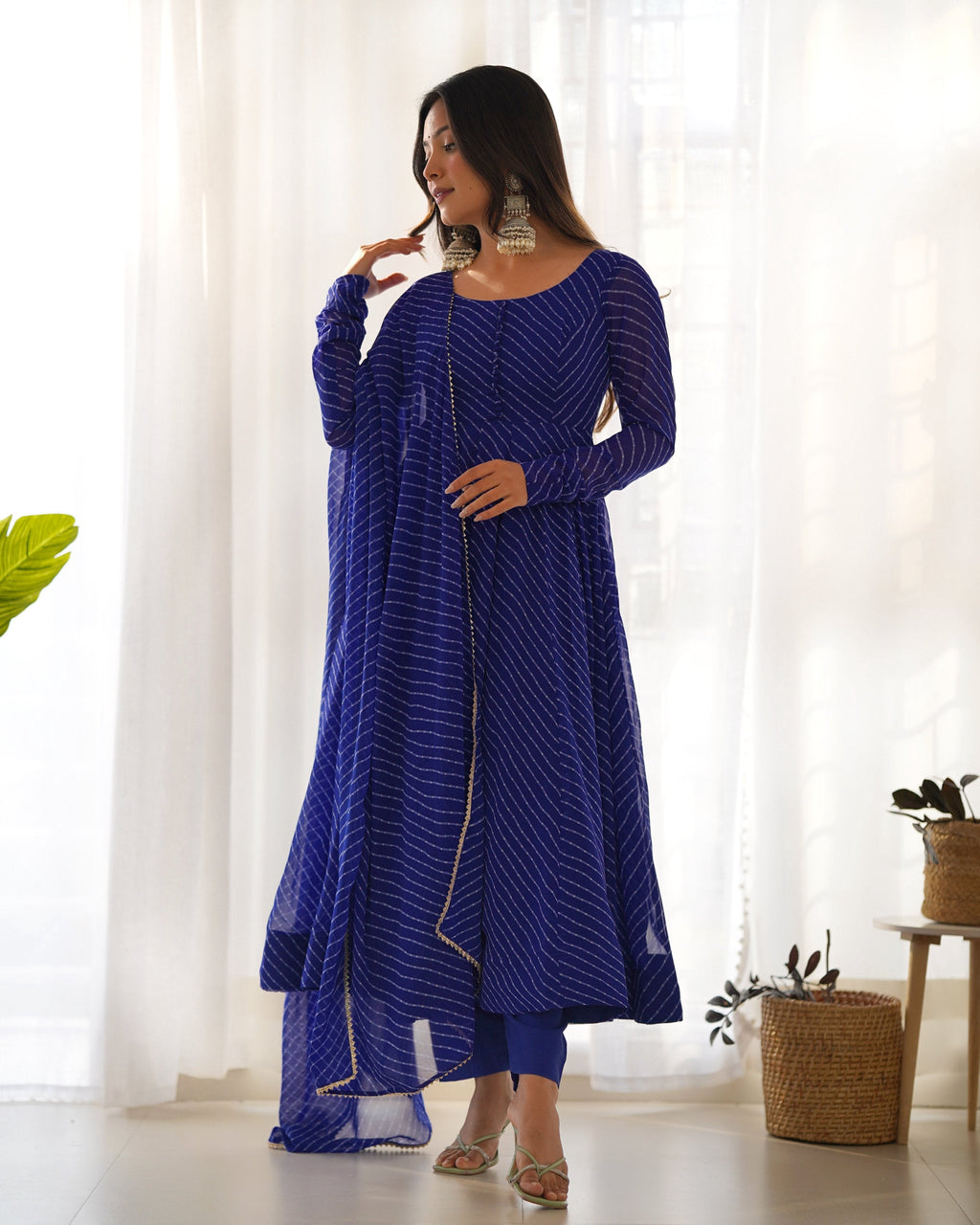 Lehenga Mart Wedding Wear Anarkali Suit With Dupatta - Blue