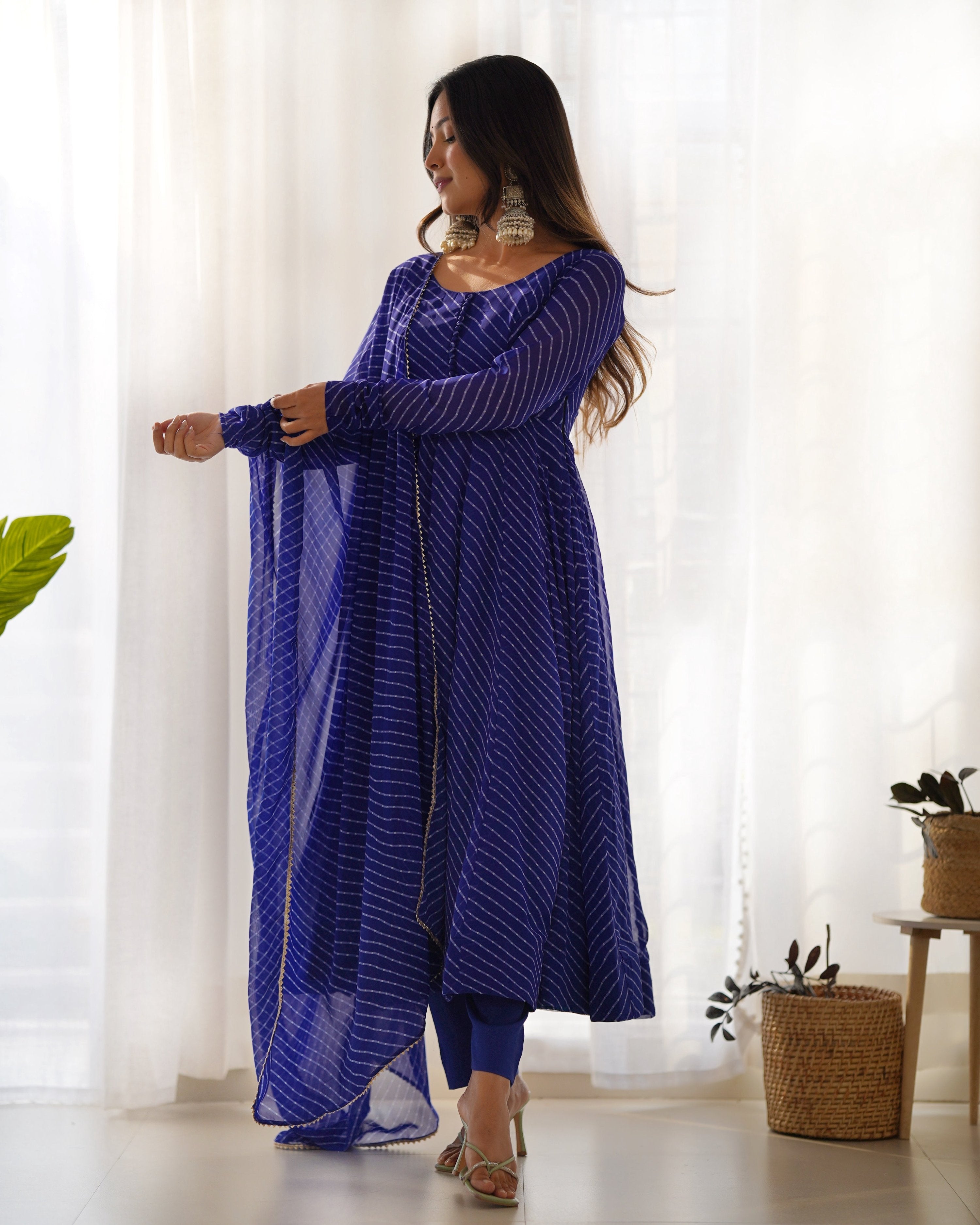 Lehenga Mart Wedding Wear Anarkali Suit With Dupatta - Blue