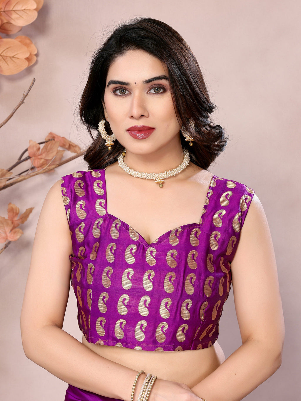 Vedant Vastram Soft Litchi Silk Kanjeevaram Saree - Purple