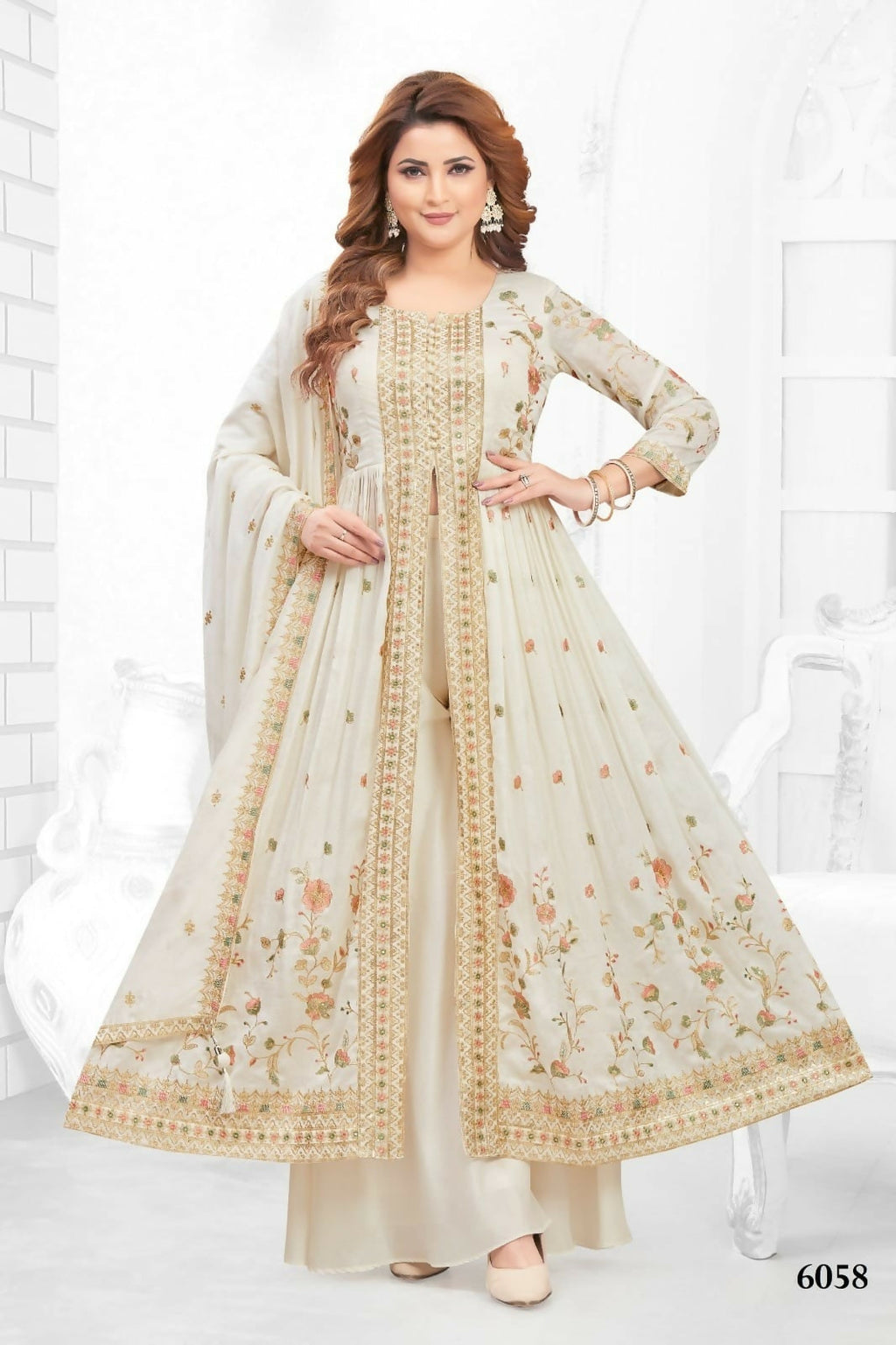 Joban Fashion Muslin Silk Cream Color Kurta Set