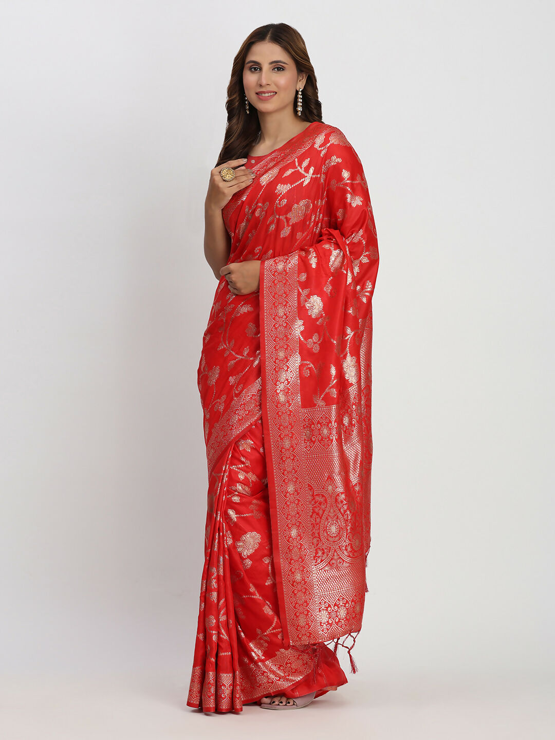 Shree Shyam Fashion Banarasi Silk Red Saree