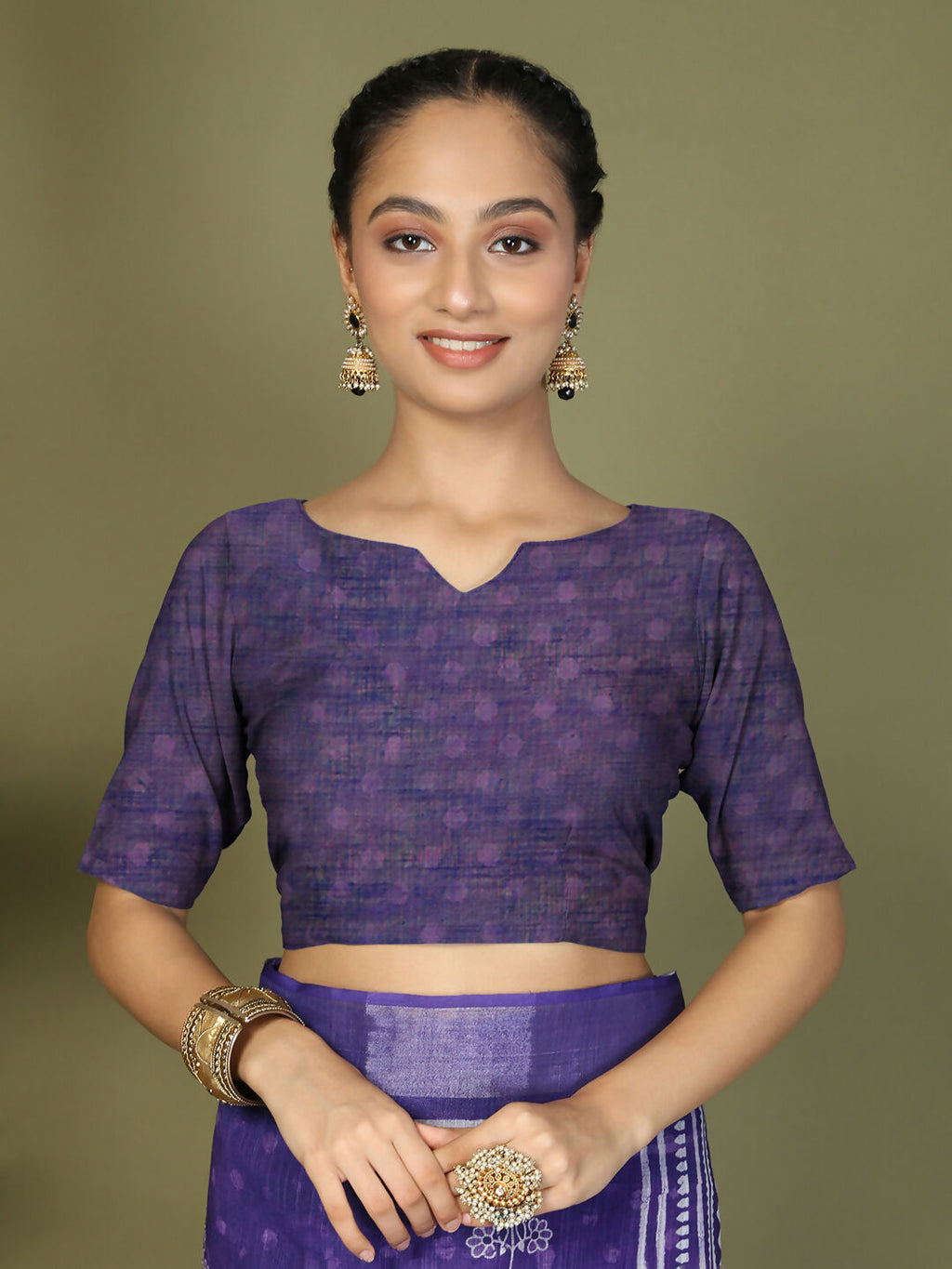 Shree Shyam Fashion Cotton Violet Saree