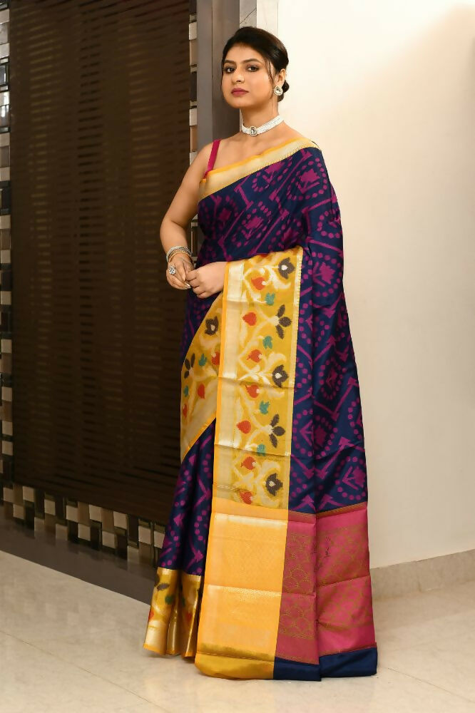 Joban Fashion Multicolor Saree Kataan Ikkat