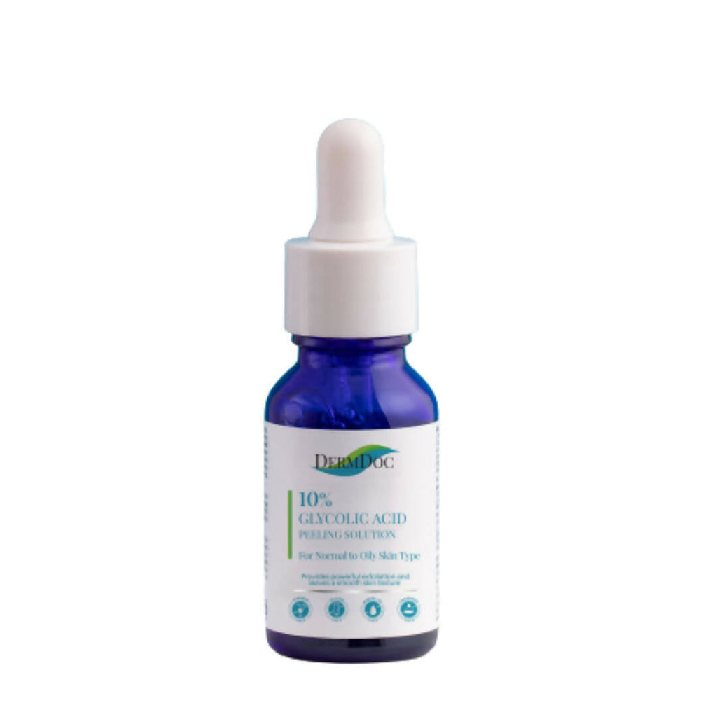 Dermdoc 10% Glycolic Acid Peeling Solution Serum, Pore Cleansing & Brightening, Normal to Oily Skin
