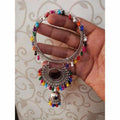 MS Fashion India Silver Color Bangles With Colorful Pearls And Jhumki