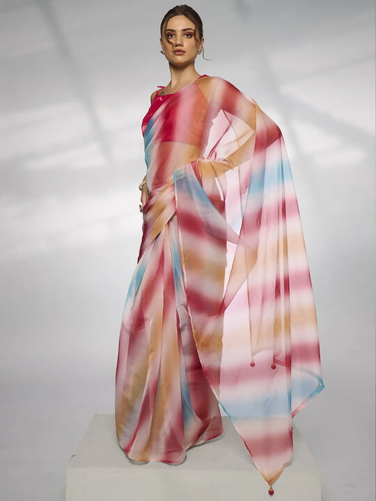 Multy Organza Designer Printed Saree - Shezlin