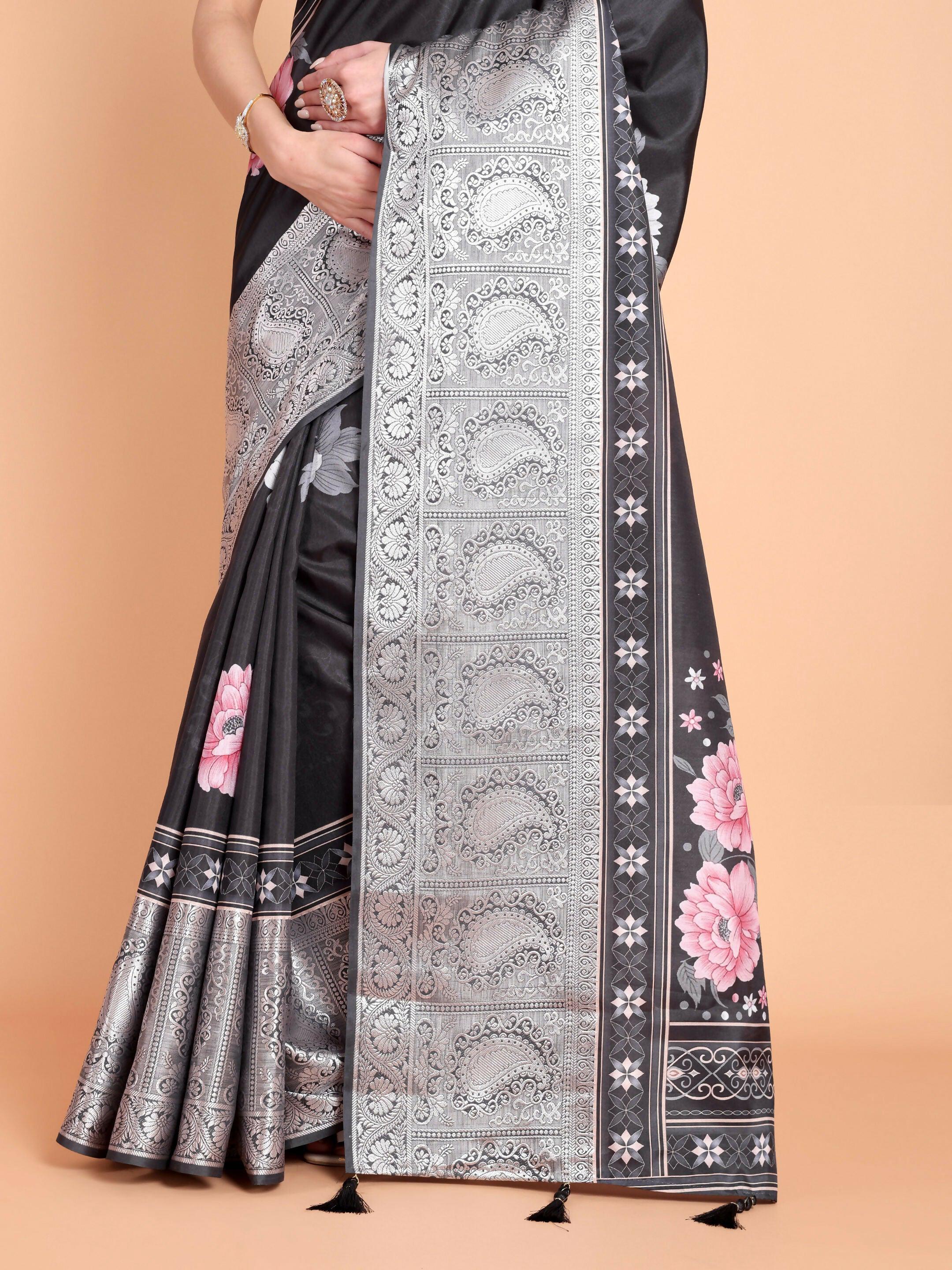 Vamsee Bhavi Black Georgette Saree