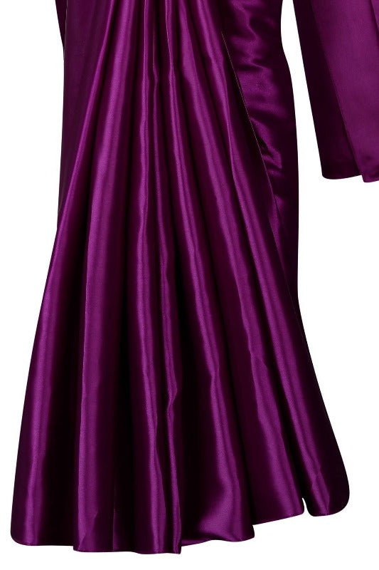 Vamika Violet Satin Designer Saree (PAVITRA WINE)