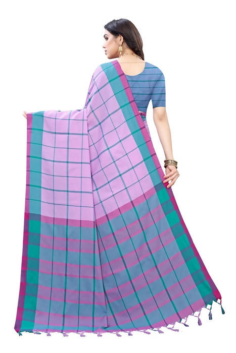 Vamika Lavendar Cotton Silk Weaving Saree (Google Lavender)