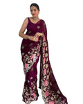 Vamika Embroidery Purple Georgette Bollywood Saree