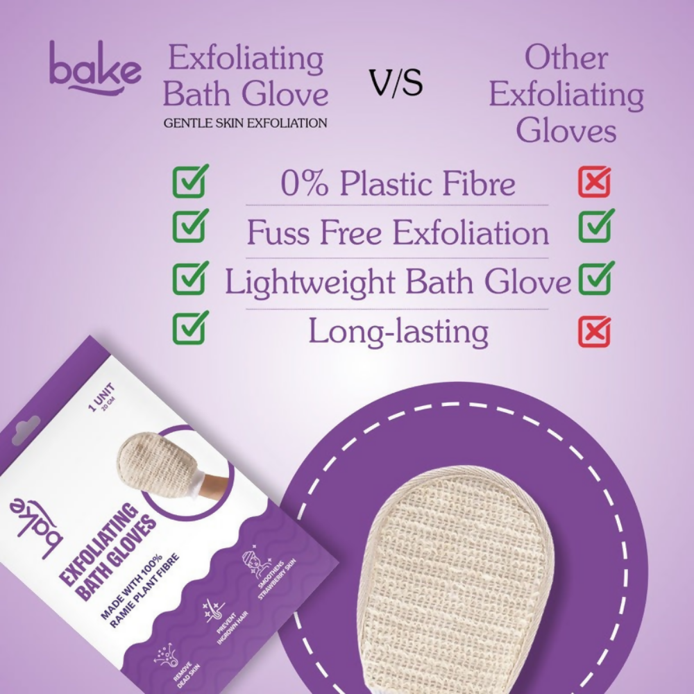 Bake Exfoliating Bath Glove with Ramie plant Fibre