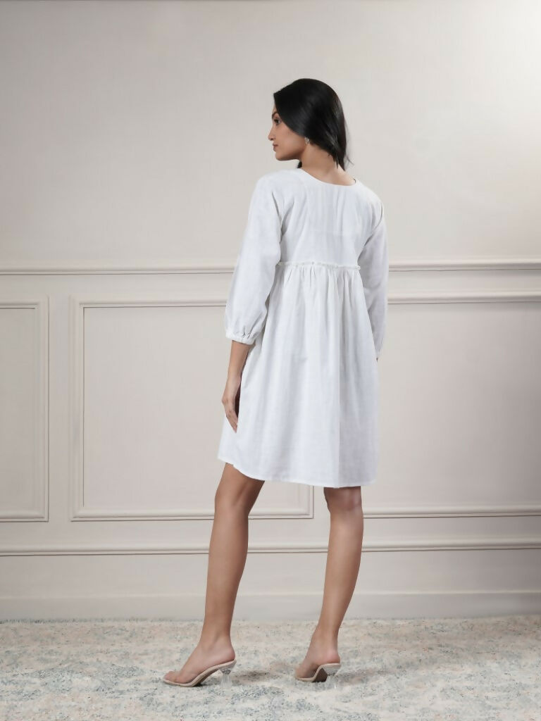 Joban Fashion Women's White Short Dress
