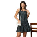 Beige Modal Chanderi Tie Dye Printed Dress - Poonam