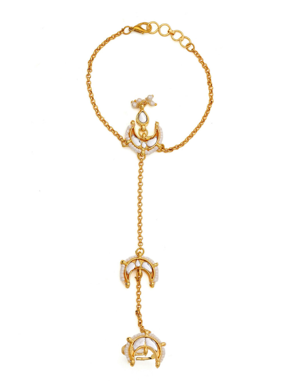 Ruby Raang Gold Chand Kundan Haath Phool