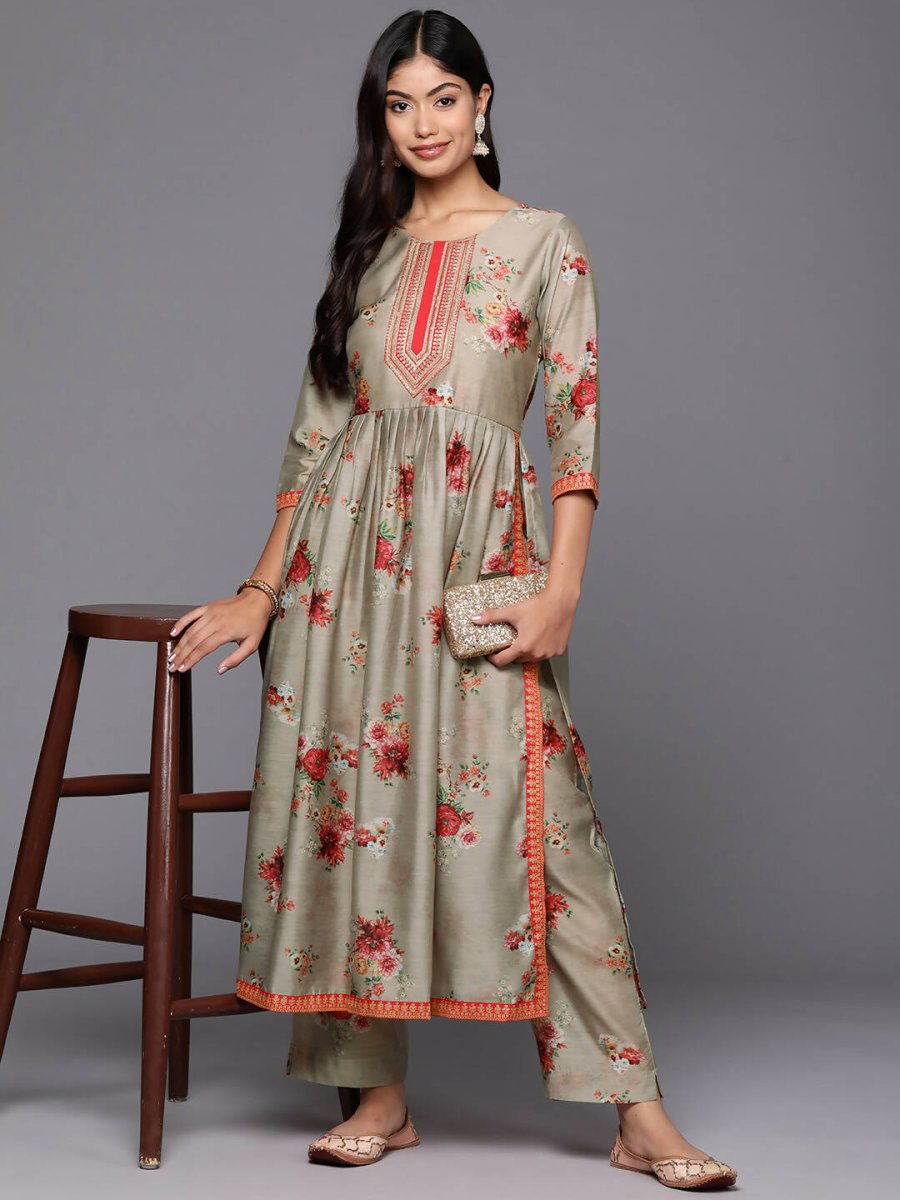 Ahalyaa Women's Traditional wear Kurta Set - Tan