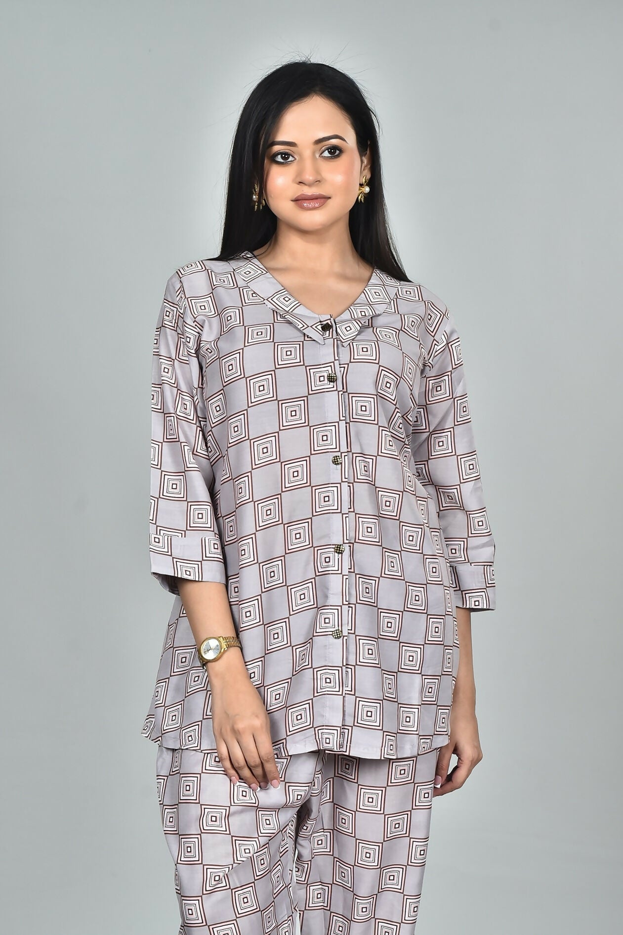 Morchari Digital Print Semi Muslin Co-Ord Set Top & Trouser-Multicolor