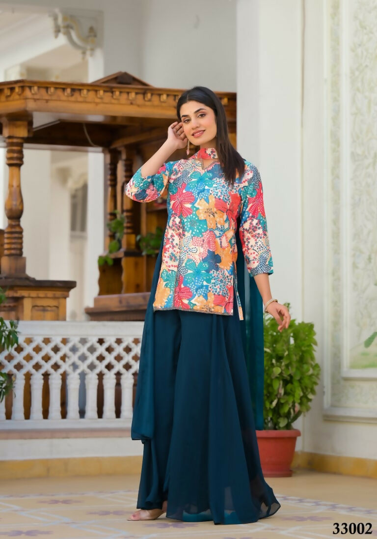 Designer Stylish Cream Dull satin Stitched Suit With Dupatta - Samya