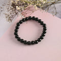 NVR Men & Women Black Marbel Crystal Elasticated Bracelet