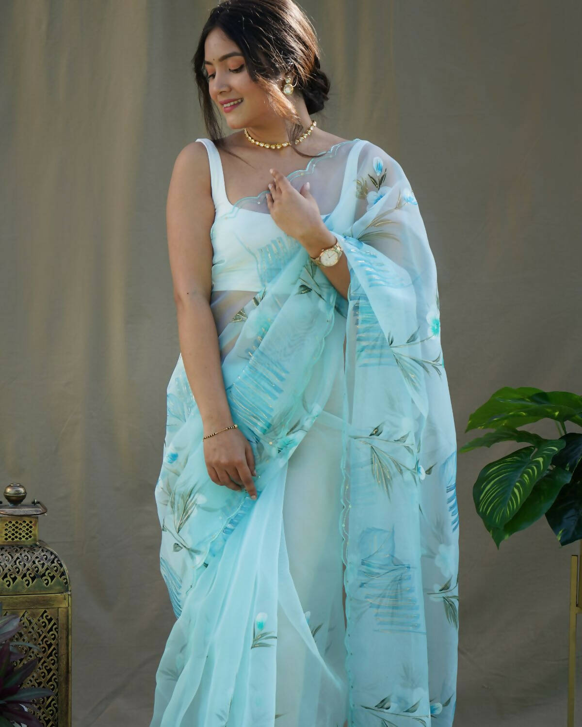Vamsee Sky Organza Saree