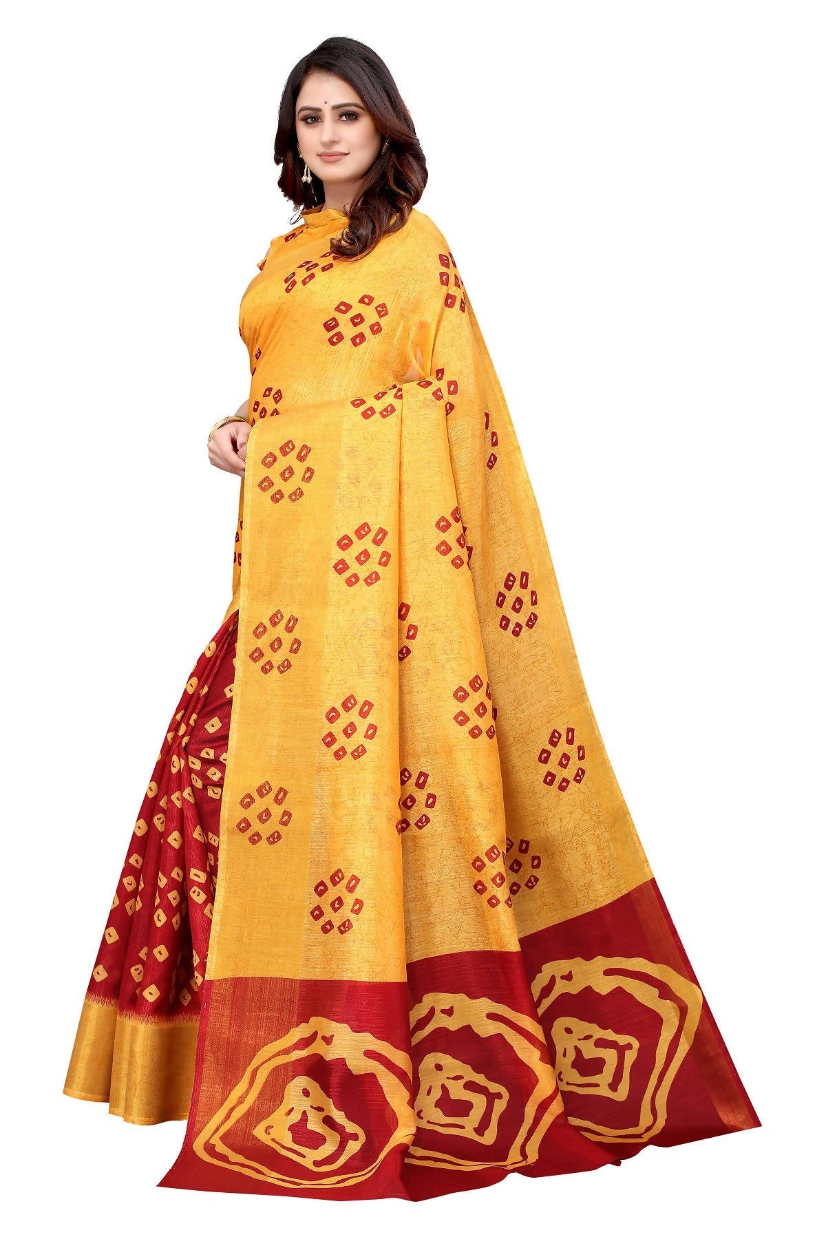 Vamika Ethnic Fire Maroon Jari Border Linen Saree