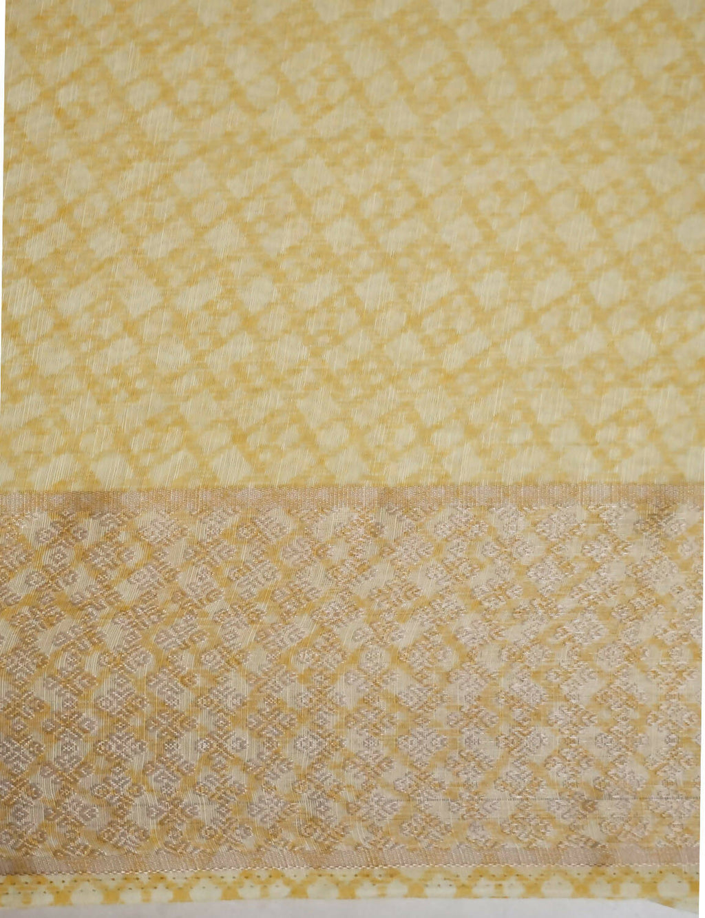 Shades Of Lemon Yellow With Floral Design Semi Chanderi Saree By Gayathri Reddy Designer Studio