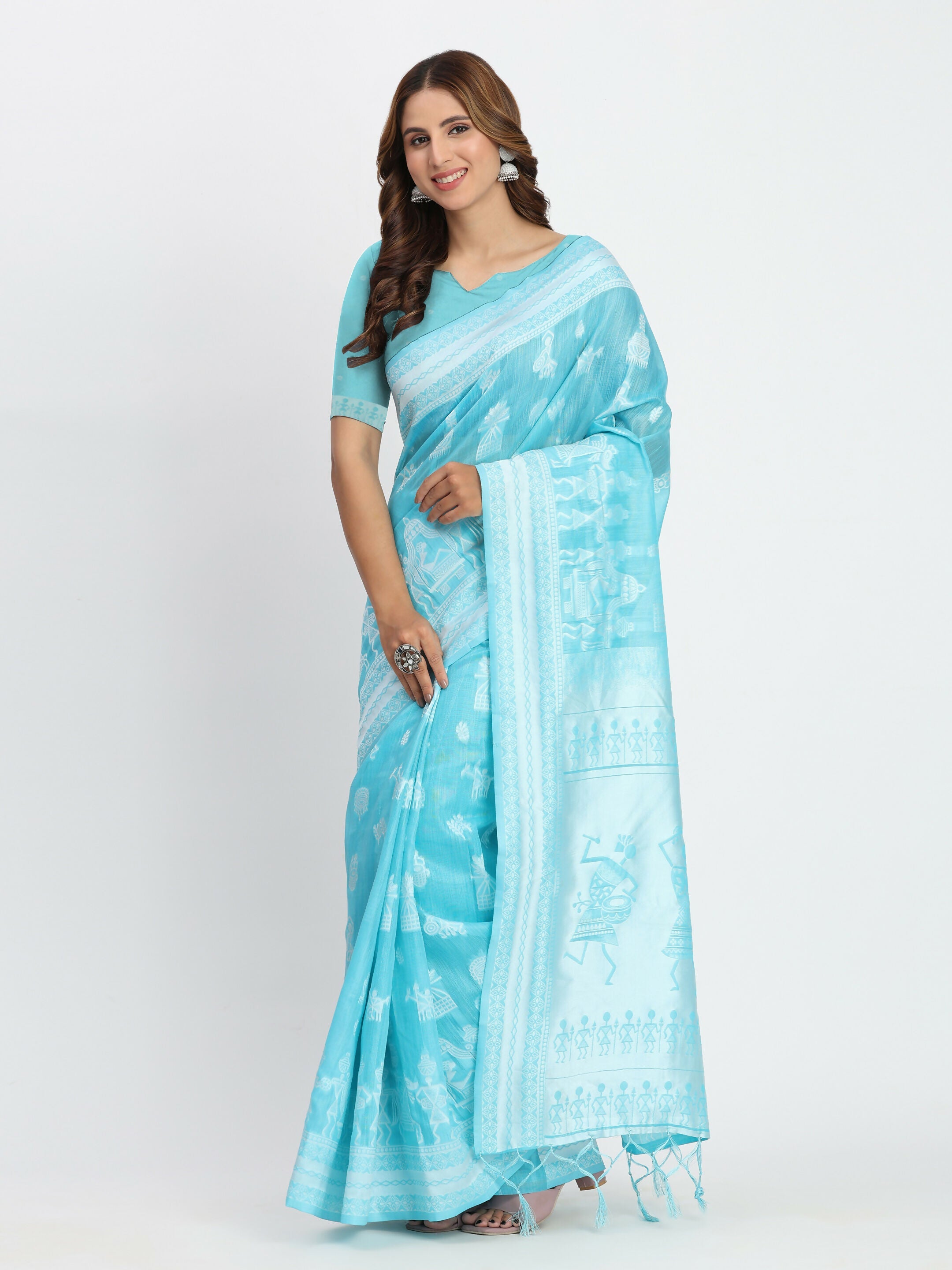 Shree Shyam Fashion Linen Cotton Grey Saree